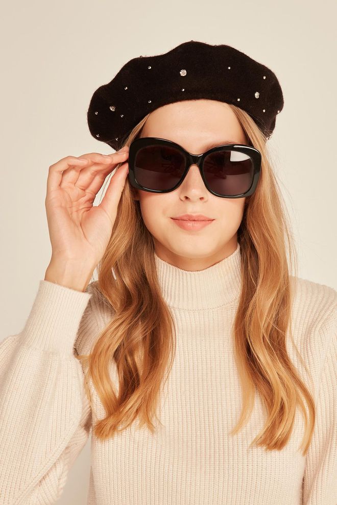 Axesoire Maler Baskenmütze Aus Gesteinigter Wolle – Schwarz Großhandelskleidung 0