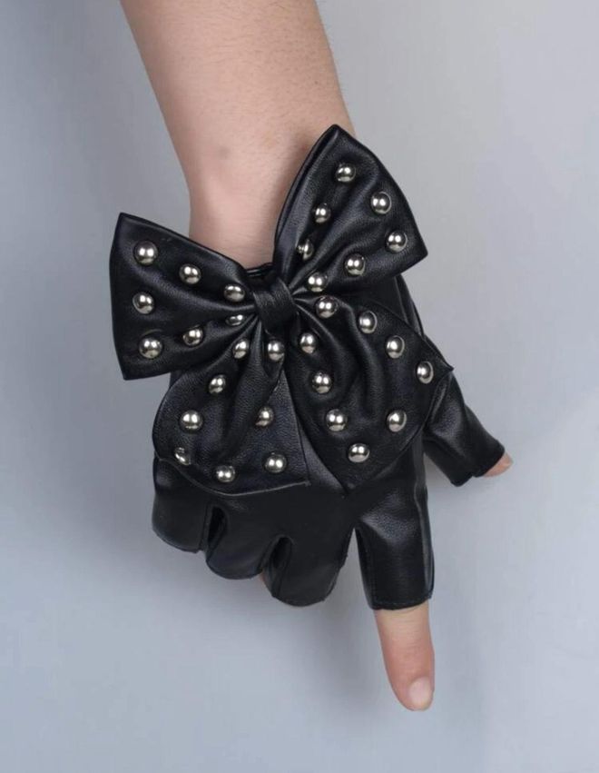 Axesoire Guanti in pelle Ribbon Stone Neri Abbigliamento all'ingrosso 0