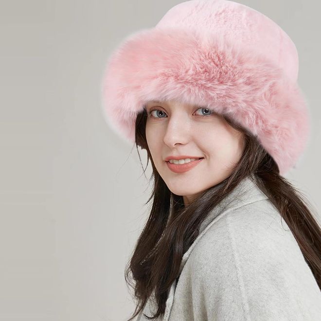 Axesoire Chapéu Kalpak de pelúcia Rosa Roupas por atacado 0