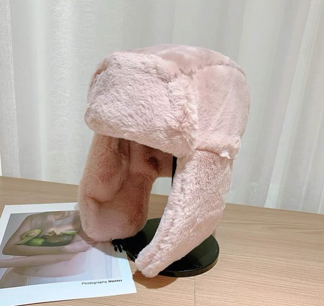 Axesoire Clip on pluche pilotenmuts roze Groothandel Kleding 0