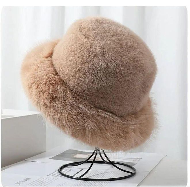 Axesoire Peluş Kalpak Şapka Vizon Toptan Giyim 1