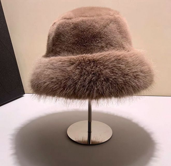 Axesoire Peluş Kalpak Şapka Vizon Toptan Giyim 2