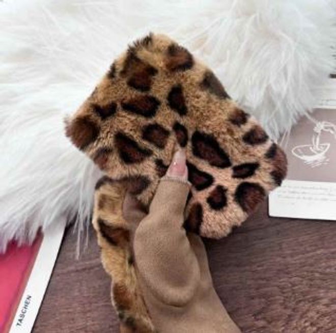 Axesoire Guantes De Corte Afelpado Con Estampado De Leopardo Visón Ropa al por mayor 0