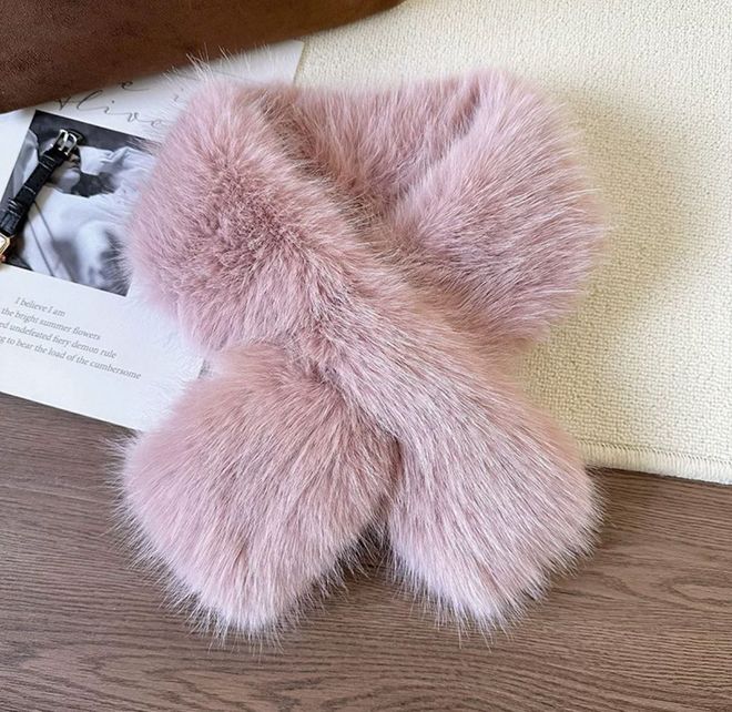 Axesoire Sciarpa In Pelliccia Con Fodera In Tessuto Di Mango Rosa Abbigliamento all'ingrosso 0