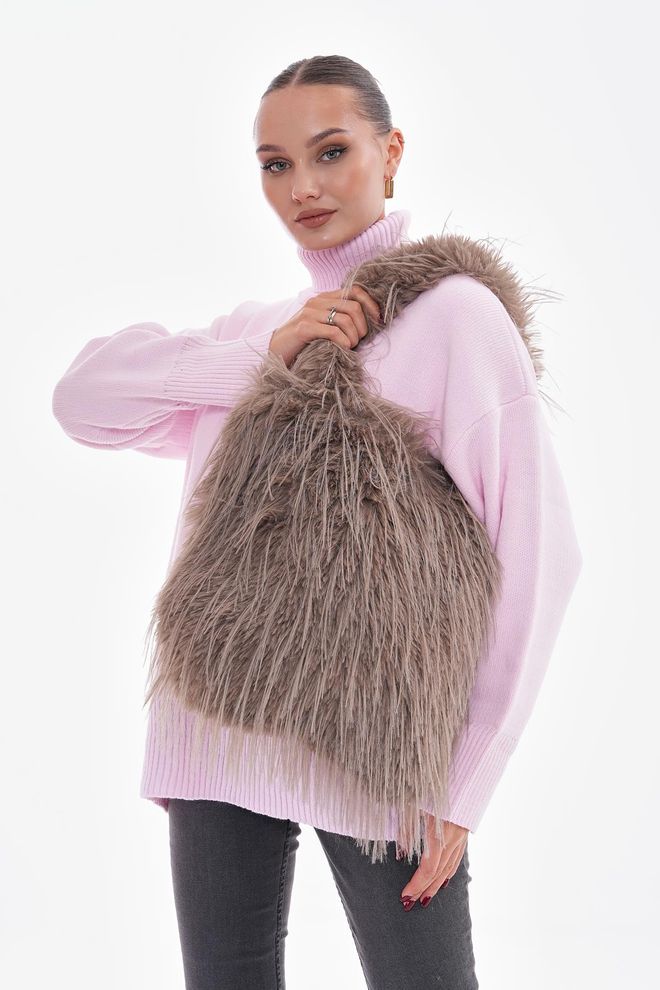 Axesoire Bolsa De Pelúcia Italiana Com Franjas Vison Roupas por atacado 1