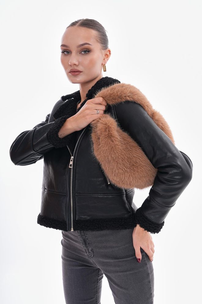 Axesoire Peluş Çanta Camel Toptan Giyim 1