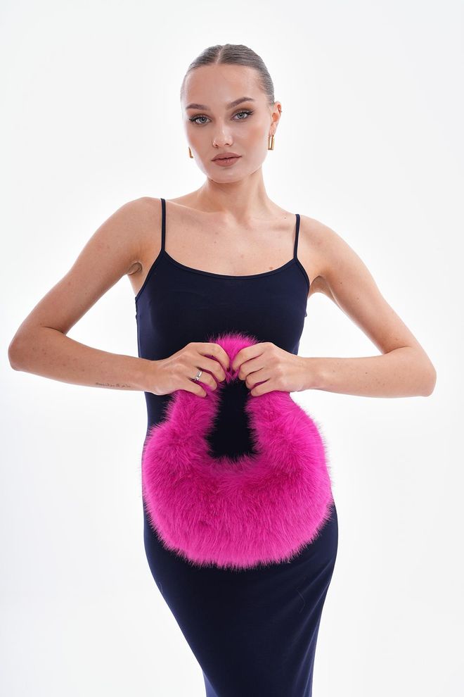 Axesoire Plush Bag Fuchsia Wholesale Clothing 1