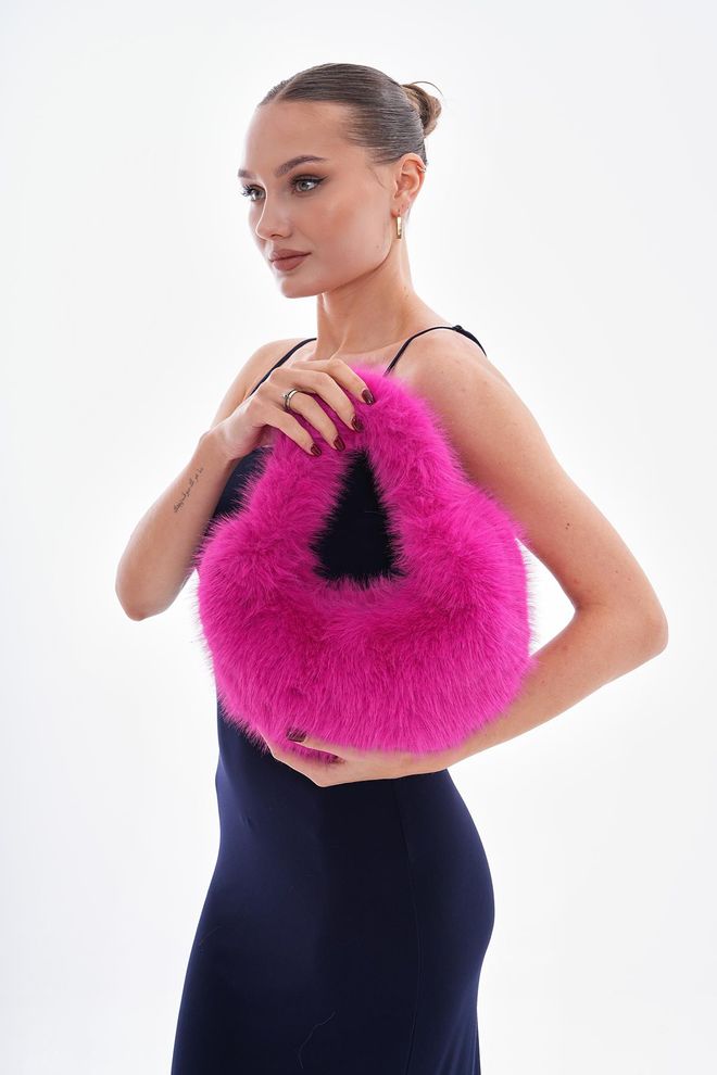 Axesoire Plush Bag Fuchsia Wholesale Clothing 2