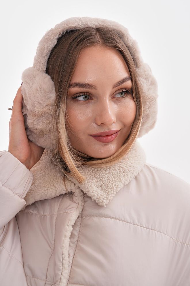 Axesoire Plüschkopfhörer – Beige Großhandelskleidung 3
