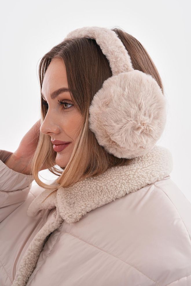 Axesoire Plüschkopfhörer – Beige Großhandelskleidung 1