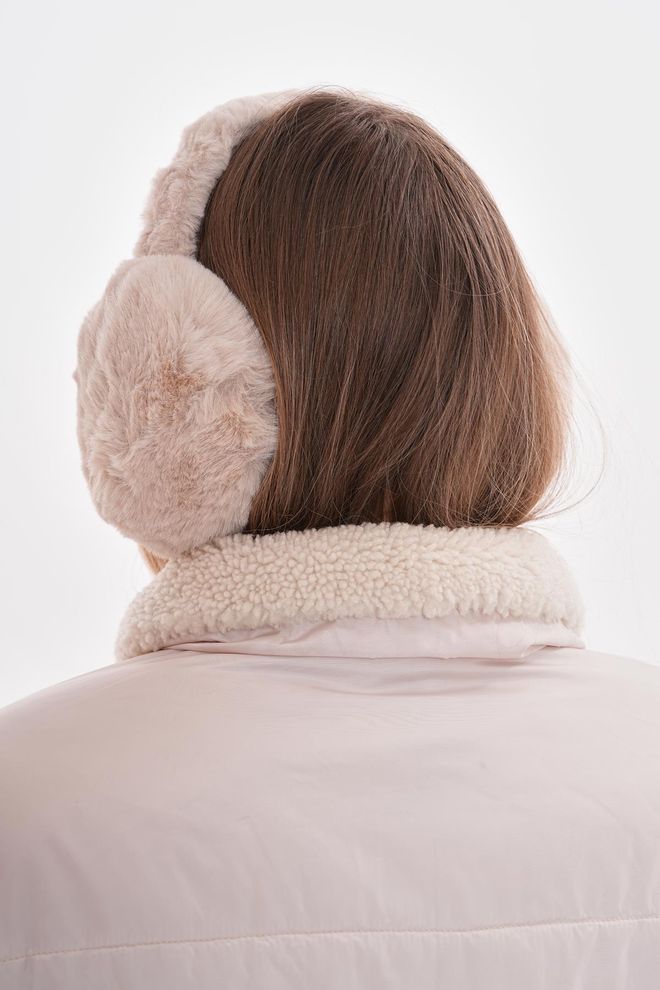 Axesoire Plüschkopfhörer – Beige Großhandelskleidung 4