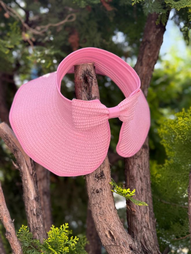 Axesoire Czapka Ze Słomianym Daszkiem Szeroki Top Z Kokardką Różowy Hurtowa sprzedaż odzieży 0