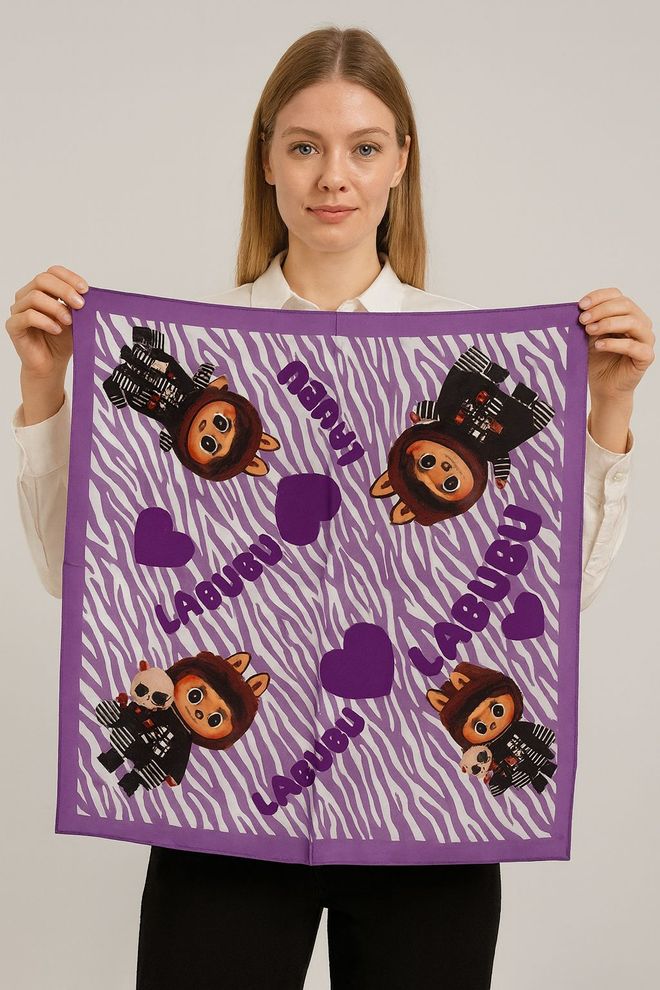 Axesoire Chal Morado Con Estampados De Animales Y Corazones Para Estilo Casual Boho Ropa al por mayor Casual