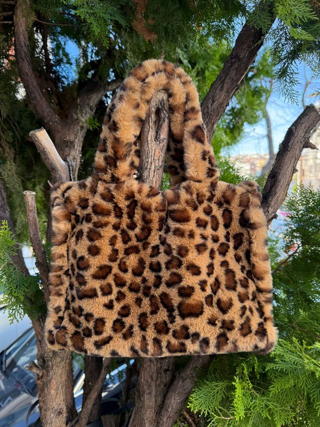 Axesoire Bolso De Felpa Con Estampado De Leopardo Mink Ropa al por mayor 2