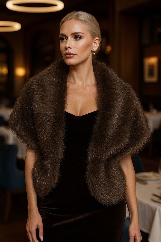 Axesoire Chal Marrón Elegante Para Otoño E Invierno Elegant Brown Shawl For Fall And Winter Ropa al por mayor Modesto