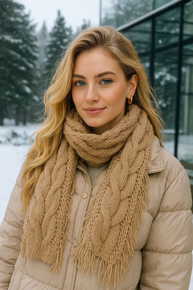 Axesoire Béžový Elegantný Bez Vzoru Pléd Na Jeseň A Zimu Veľkoobchod s oblečením Skromný