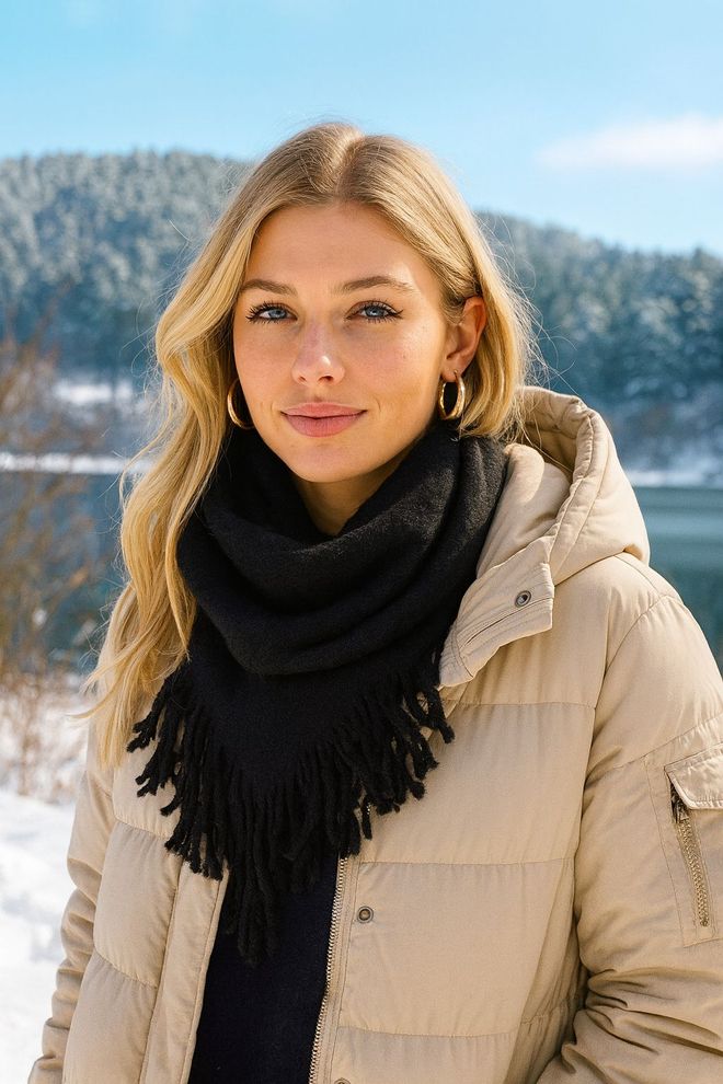 Axesoire Scialle Nero Elegante Abbigliamento all'ingrosso Modesto