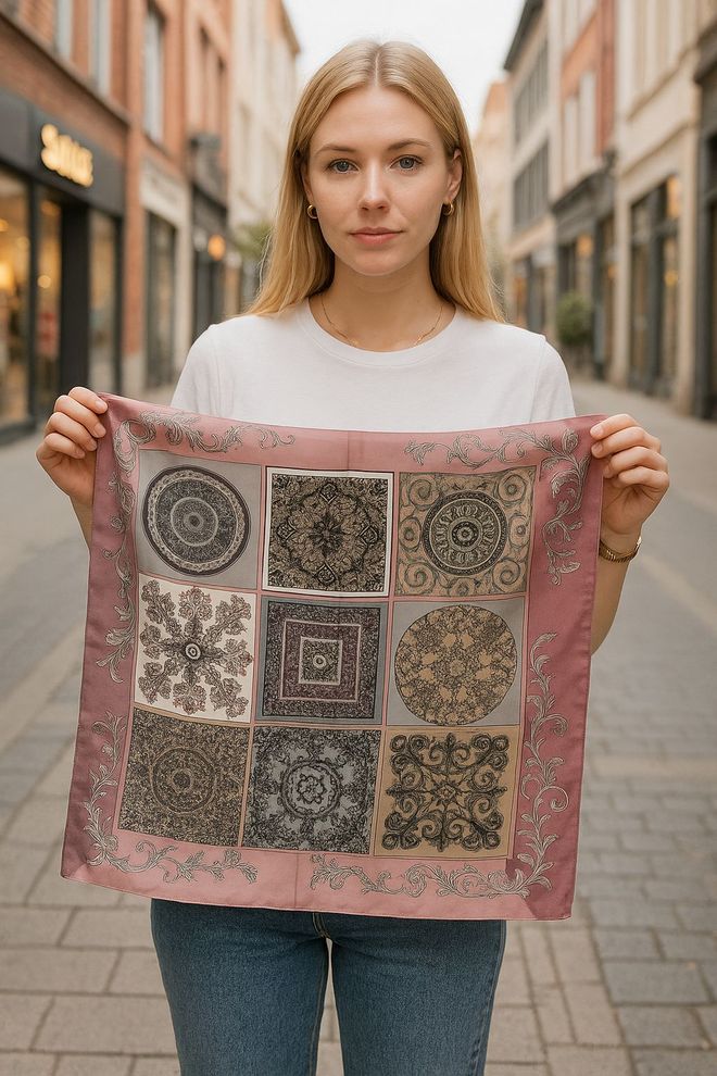 Axesoire Rosa Ethnisches Elegantes Vintage Halstuch Großhandelskleidung Modest