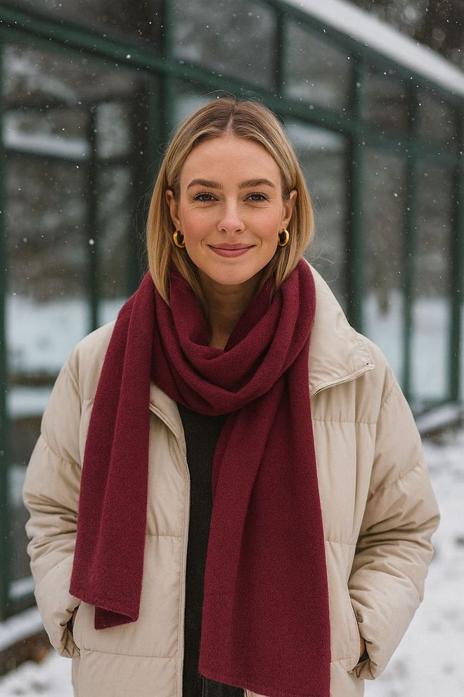 Axesoire Bordeauxrot Halstuch Mit Lässigem Und Elegantem Vintage Stil Großhandelskleidung Modest