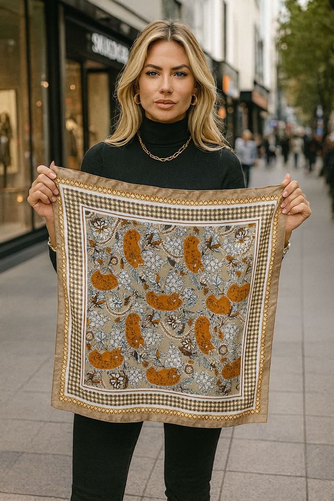Axesoire Beige Ethnisch Elegant Jahrgang Halstuch Großhandelskleidung Lässig