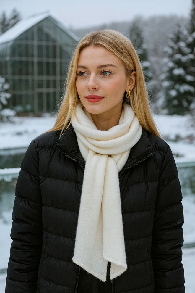 Axesoire Eleganter Weißer Halstuch Für Winter Und Herbstanlässe Großhandelskleidung Modest