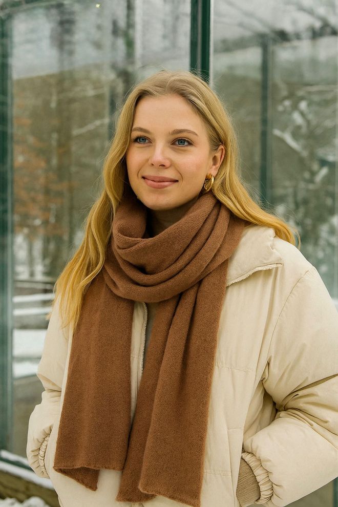 Axesoire Braun Lässig Eleganter Halstuch Für Herbst & Winter Großhandelskleidung Lässig