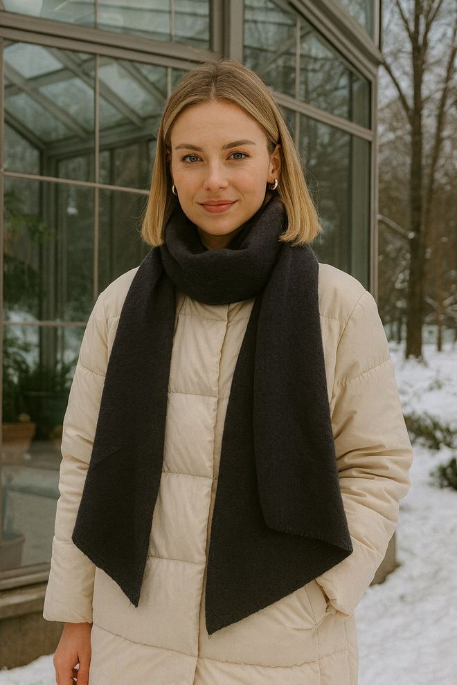 Axesoire Schwarzes Elegantes Halstuch Für Herbst Und Winter Großhandelskleidung Modest