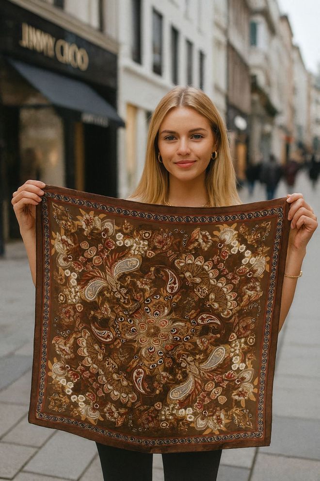 Axesoire Brauner Ethnischer Paisley Halstuch Großhandelskleidung Lässig