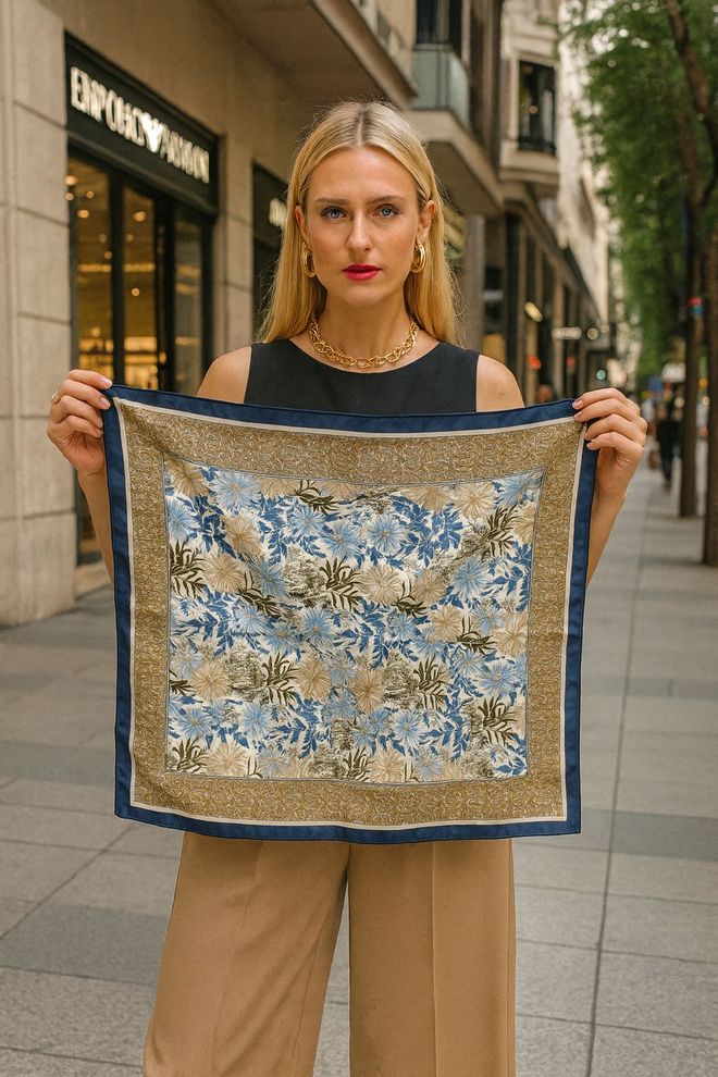 Axesoire Eleganter Blau Halstuch Großhandelskleidung Lässig