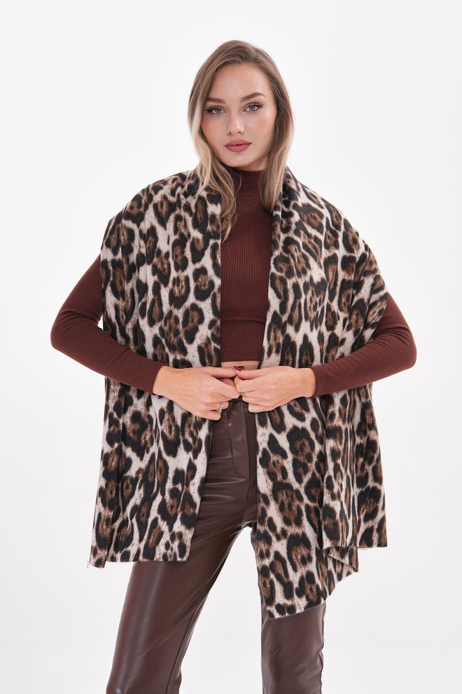 Axesoire Xale Grosso Com Estampa De Leopardo Mink Roupas por atacado 0