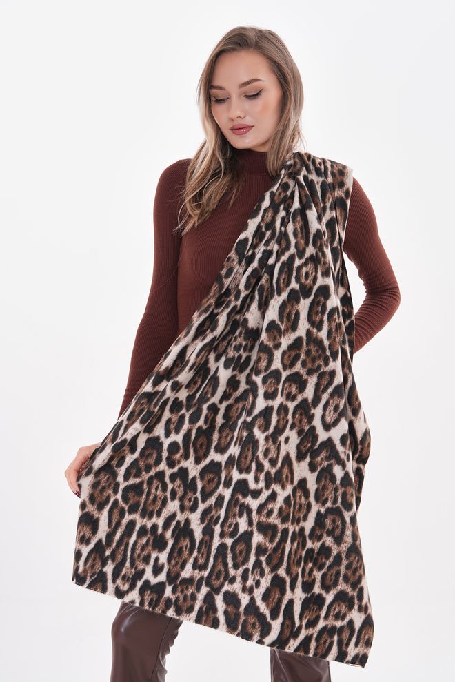 Axesoire Xale Grosso Com Estampa De Leopardo Mink Roupas por atacado 4