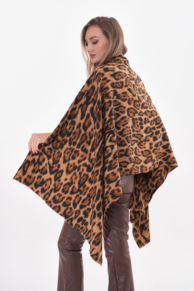 Axesoire Xale Grosso Com Estampa De Leopardo Marrom Roupas por atacado 4