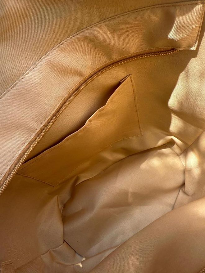 Axesoire Striped Beige Straw Bag Camel Wholesale Clothing 2