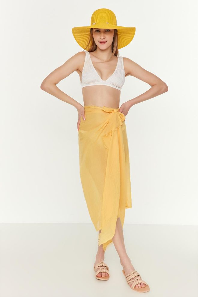 Axesoire Geltona Casual Seksuali Pliažo Drabužis Vasarai Ir Vakarėliams Didmeninė prekyba drabužiais Varpo formos rankovė