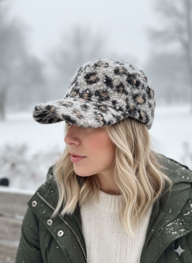 Axesoire Sombrero Gris Estampado De Leopardo Casual Ropa al por mayor Casual