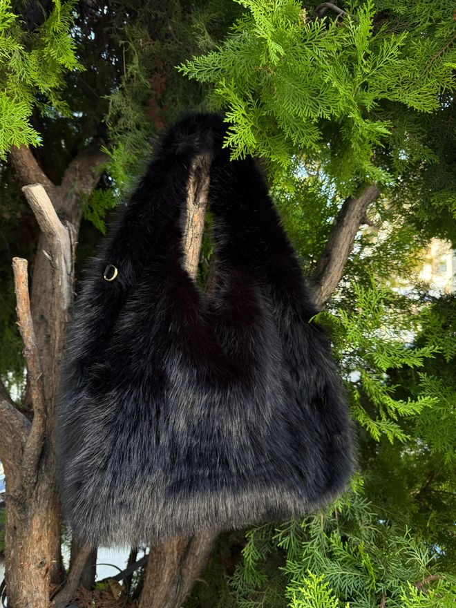 Axesoire Geantă Cu Mânecă De Pluș Negru Îmbrăcăminte cu ridicata 1