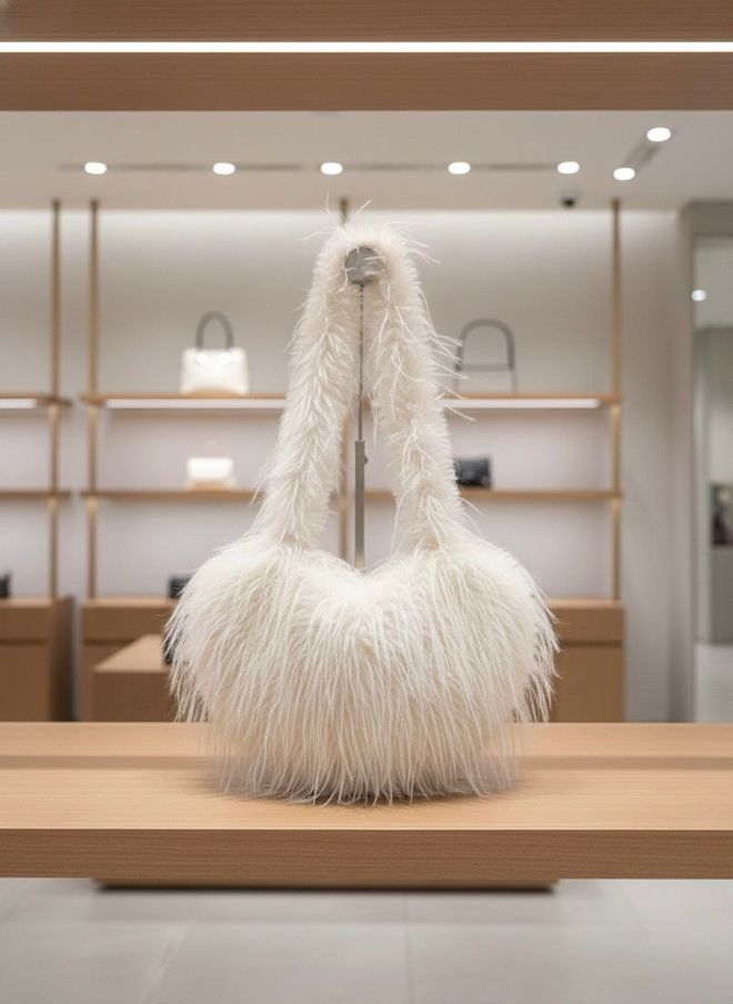 Axesoire Plyšová Taška So Strapcami Biela Veľkoobchod s oblečením 0