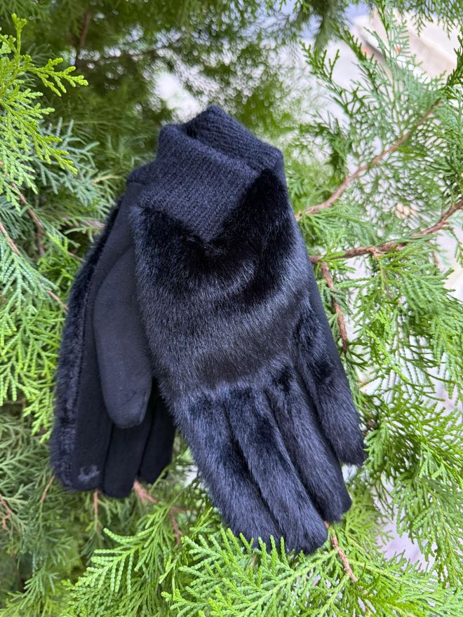 Axesoire Kašmirske Plišane Rukavice Crne Велепродаја одеће 0