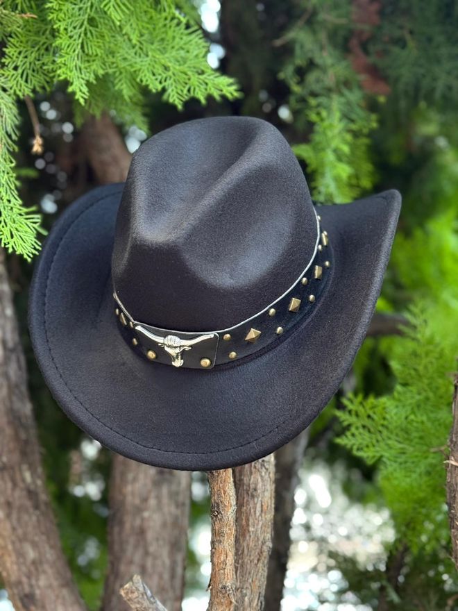 Axesoire Črni Zahodni Ležerni Klobuk Oblačila na debelo Ležerno