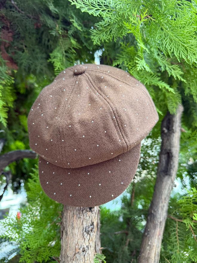 Axesoire Rjav Polka Dot Vintage Klobuk Oblačila na debelo Ležerno