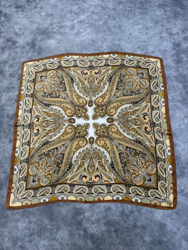 Axesoire Bej Paisley Etnik Zarif Resmi Şal Toptan Giyim Tesettür