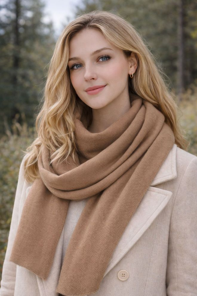 Axesoire Rjav Šal Ležerno Eleganten Navaden Padec Zima Oblačila na debelo Ležerno