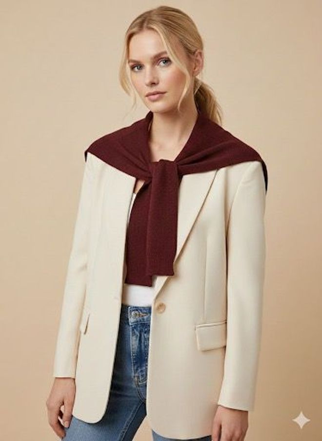 Axesoire Бордочервен Шал За Елегантно Ежедневие И Официални Поводи Дрехи на едро Небрежен