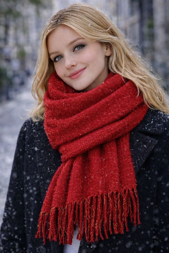 Axesoire Roter Eleganter Halstuch Für Winter Und Herbst Großhandelskleidung Lässig