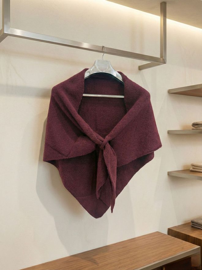 Axesoire Шал Бордо Елегантен Винтидж Едноцветна Дрехи на едро Скромна мода