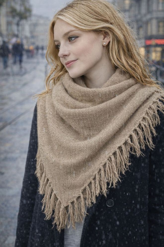 Axesoire Beige Elegant Modest Shawl For Fall And Winter Wholesale Clothing Modest