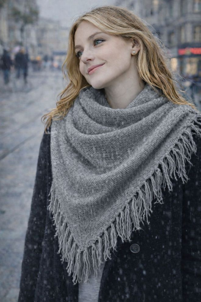 Axesoire Grey Elegant Casual Modest Shawl For Fall Winter Wholesale Clothing Modest