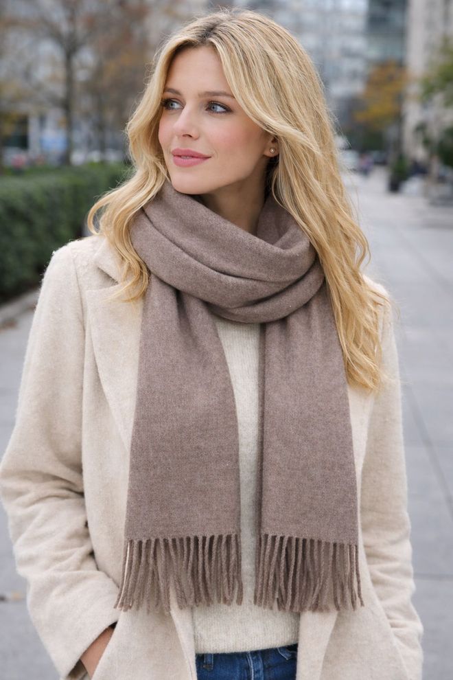 Axesoire Brown Elegant Plain Shawl For Fall Winter Wholesale Clothing 1