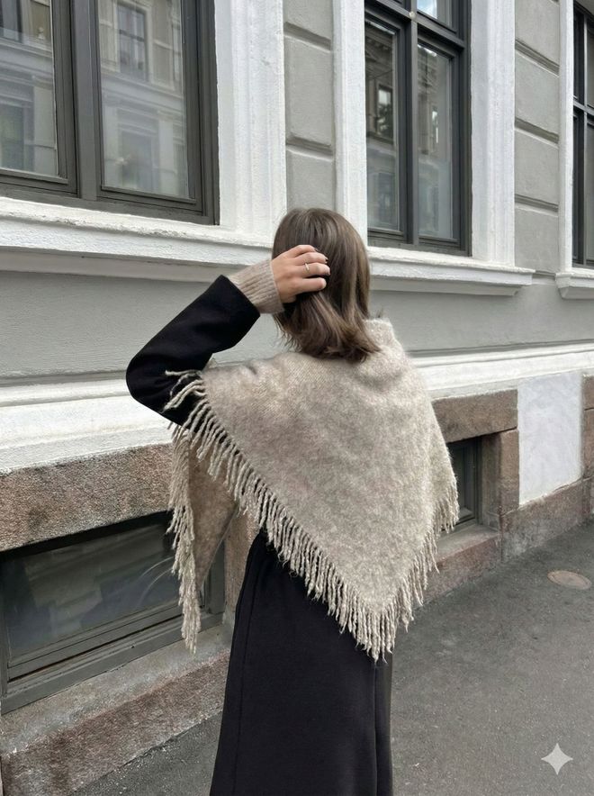 Axesoire Elegant Beige Shawl For Lounge & Work Wholesale Clothing Lounge