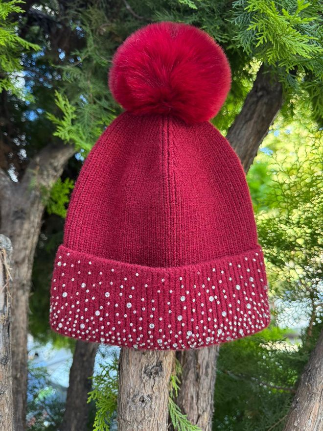 Axesoire Rode Gestikte Casual Elegante Glam Baret Groothandel Kleding Casual